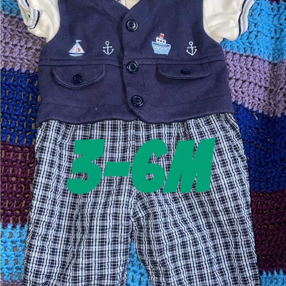 Navy Nautical Baby Outfit
